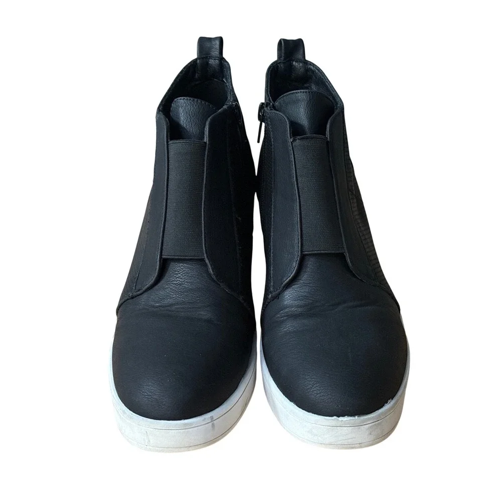 Dream Pairs Womens Black Hidden Wedge Sneakers High Top Zip Up Shoes‎ Size 10